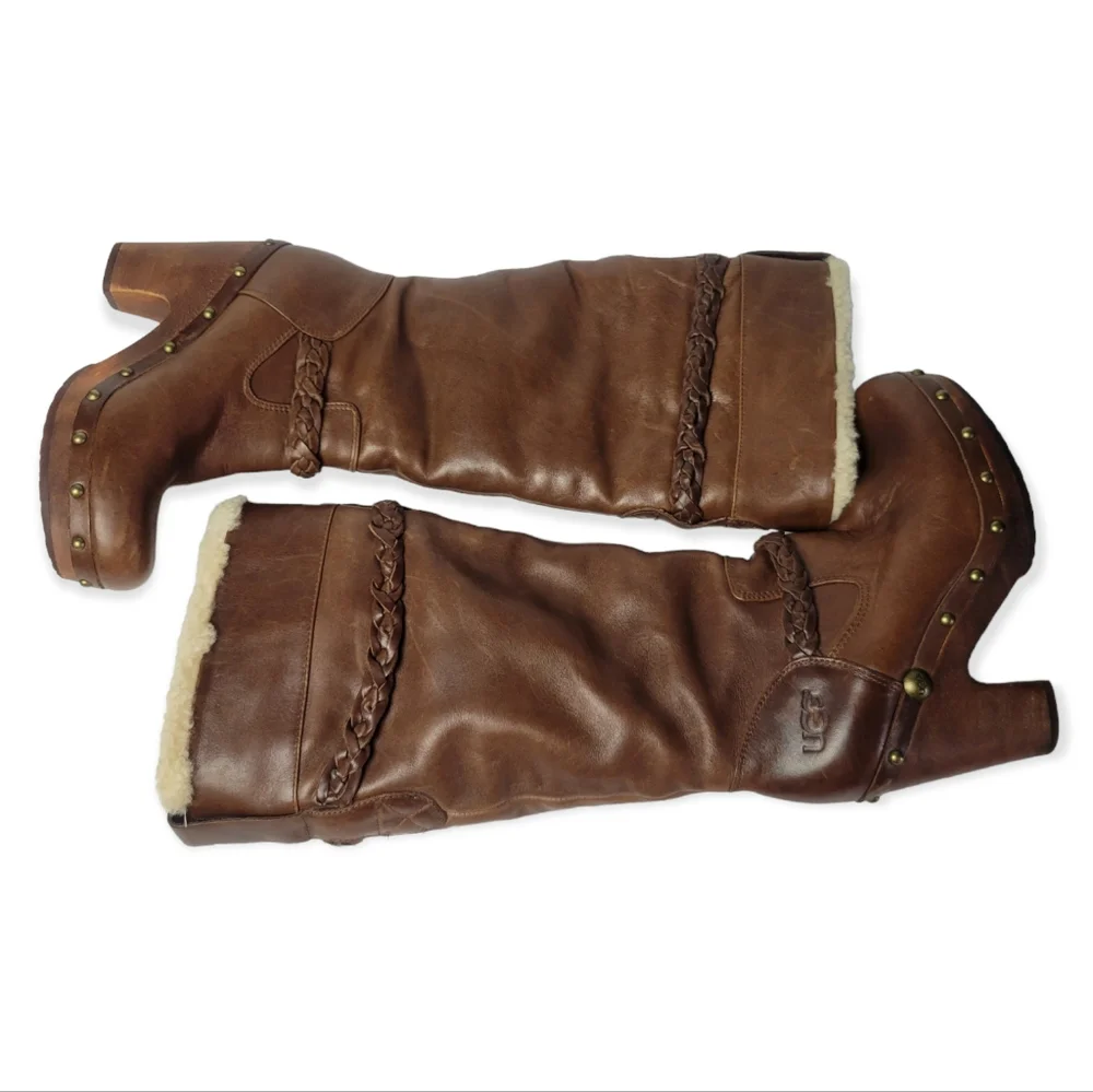 UGG Savana Leather Boots Size 6 - Picture 1 of 14